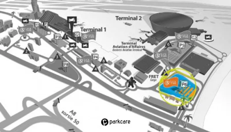 Parking Aéroport Nice P6 plan de parking illustré