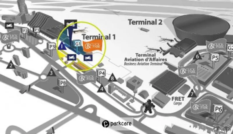 Parking Aéroport Nice G1 illustration plan de parking
