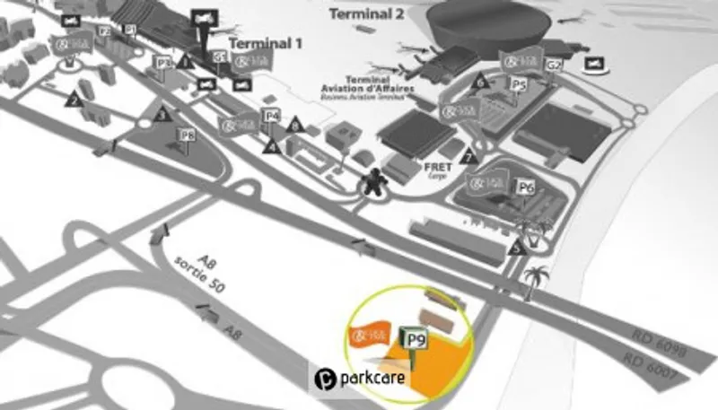 Parking Aéroport Nice P9 design de plan de parking